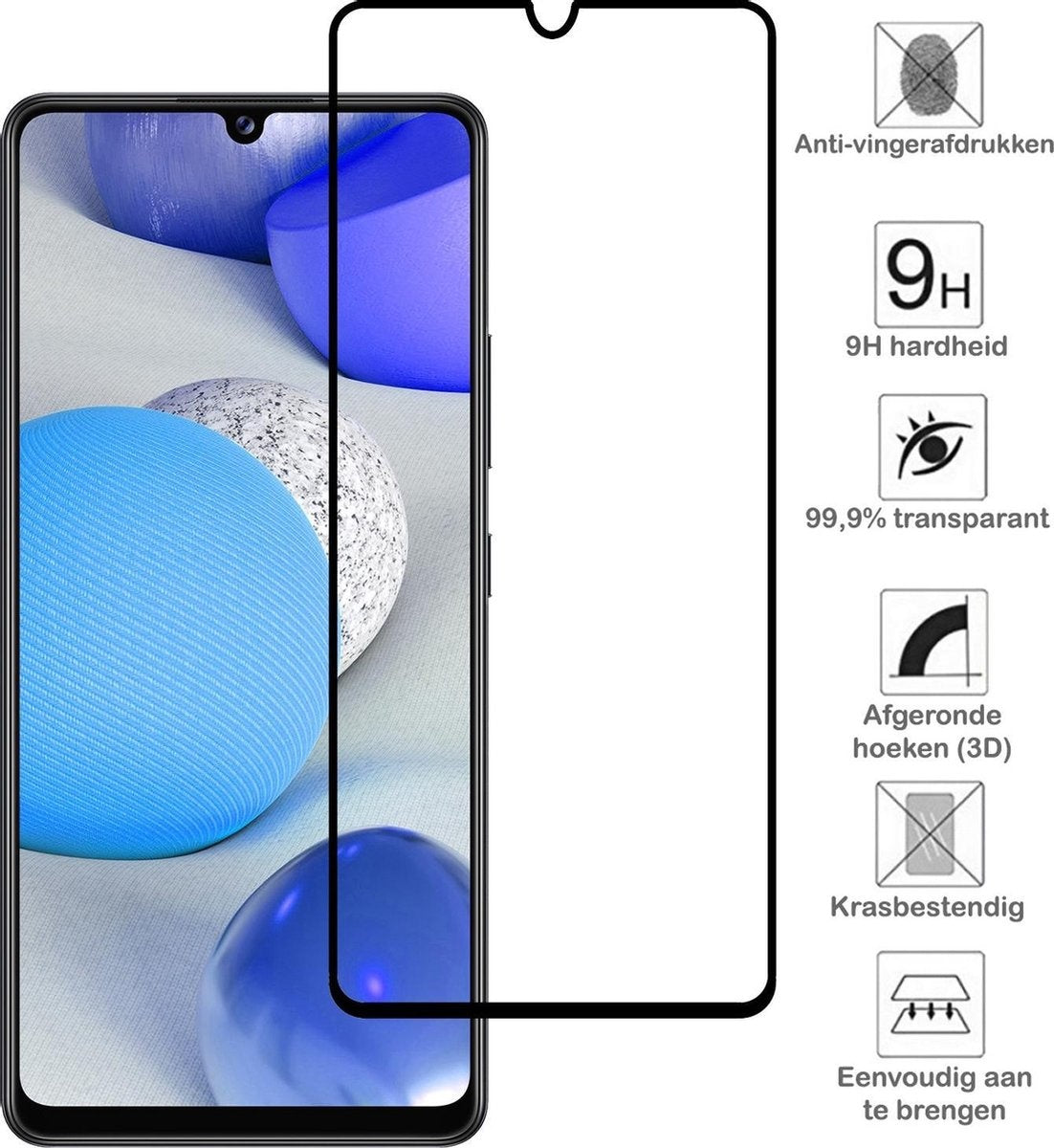 Full Screen Screenprotector Gehard Glas Geschikt Voor Samsung Galaxy A42