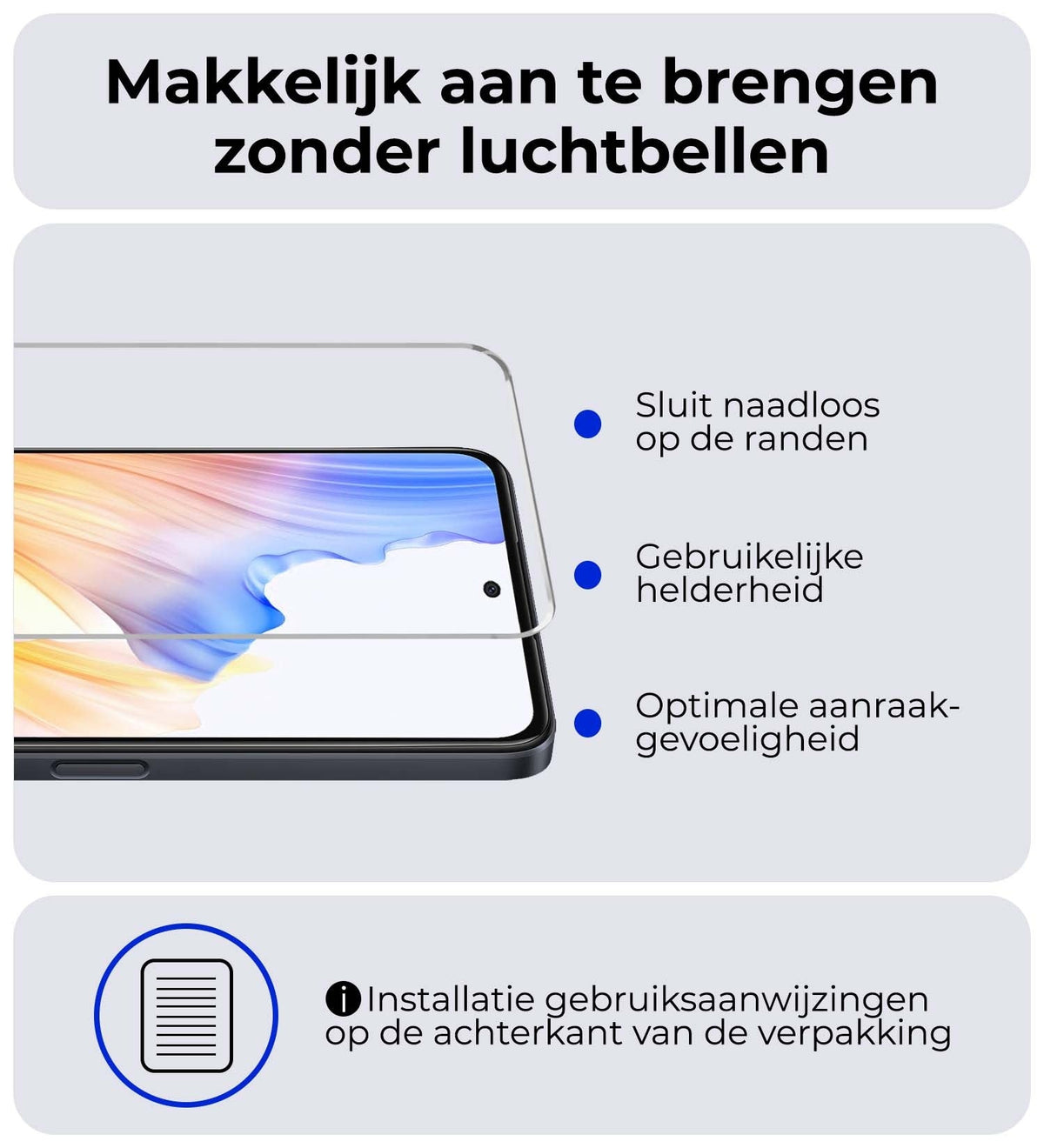 Gehard glazen screenprotector voor OPPO A98 met krasbescherming
