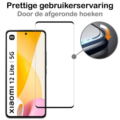 Full cover screenprotector van gehard glas voor Xiaomi 12 Lite