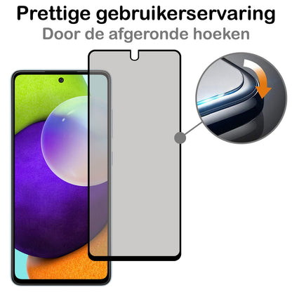 Gehard glazen screenprotector met privacy filter geschikt voor Samsung A52