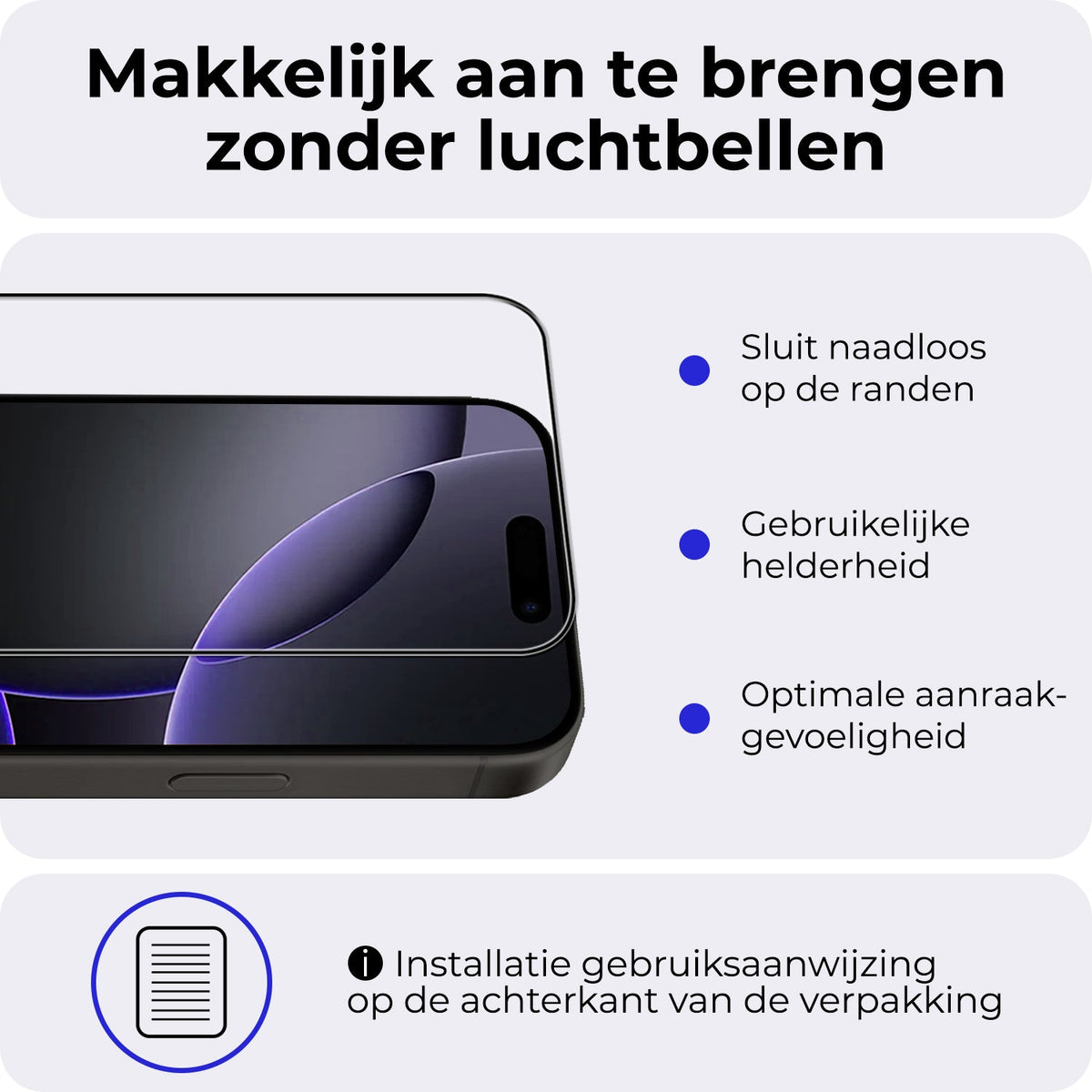 Screenprotector van gehard glas voor iPhone 16 Pro