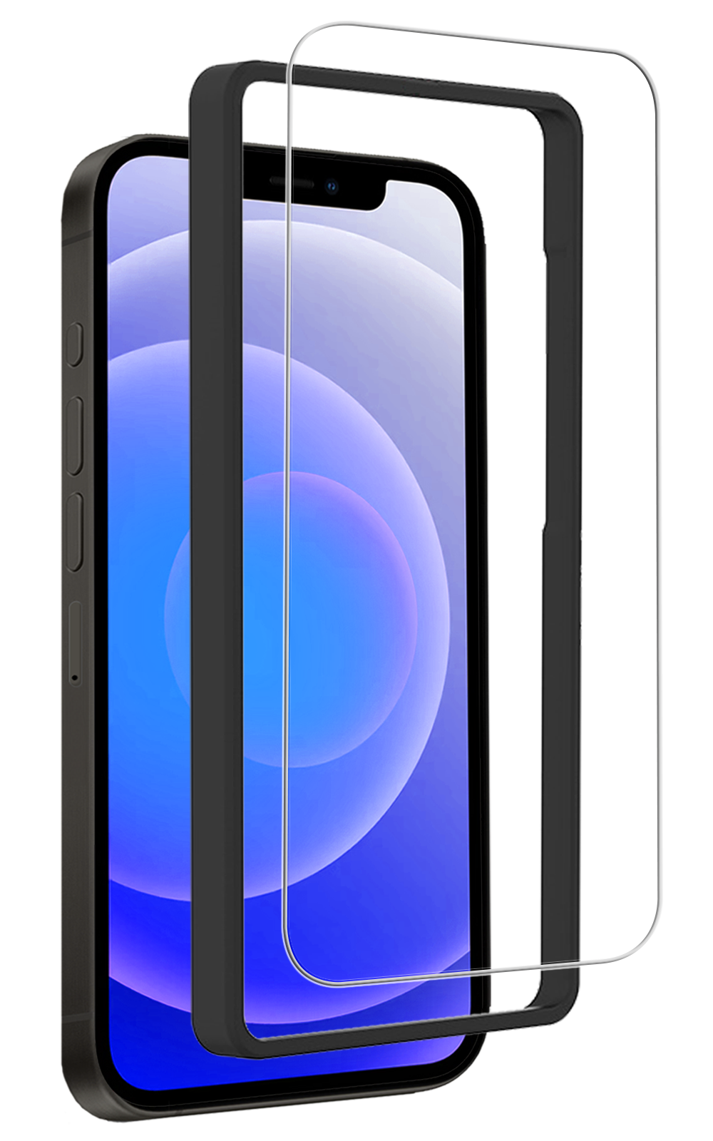 Screenprotector van gehard glas met installatieframe voor iPhone 12 Pro Max