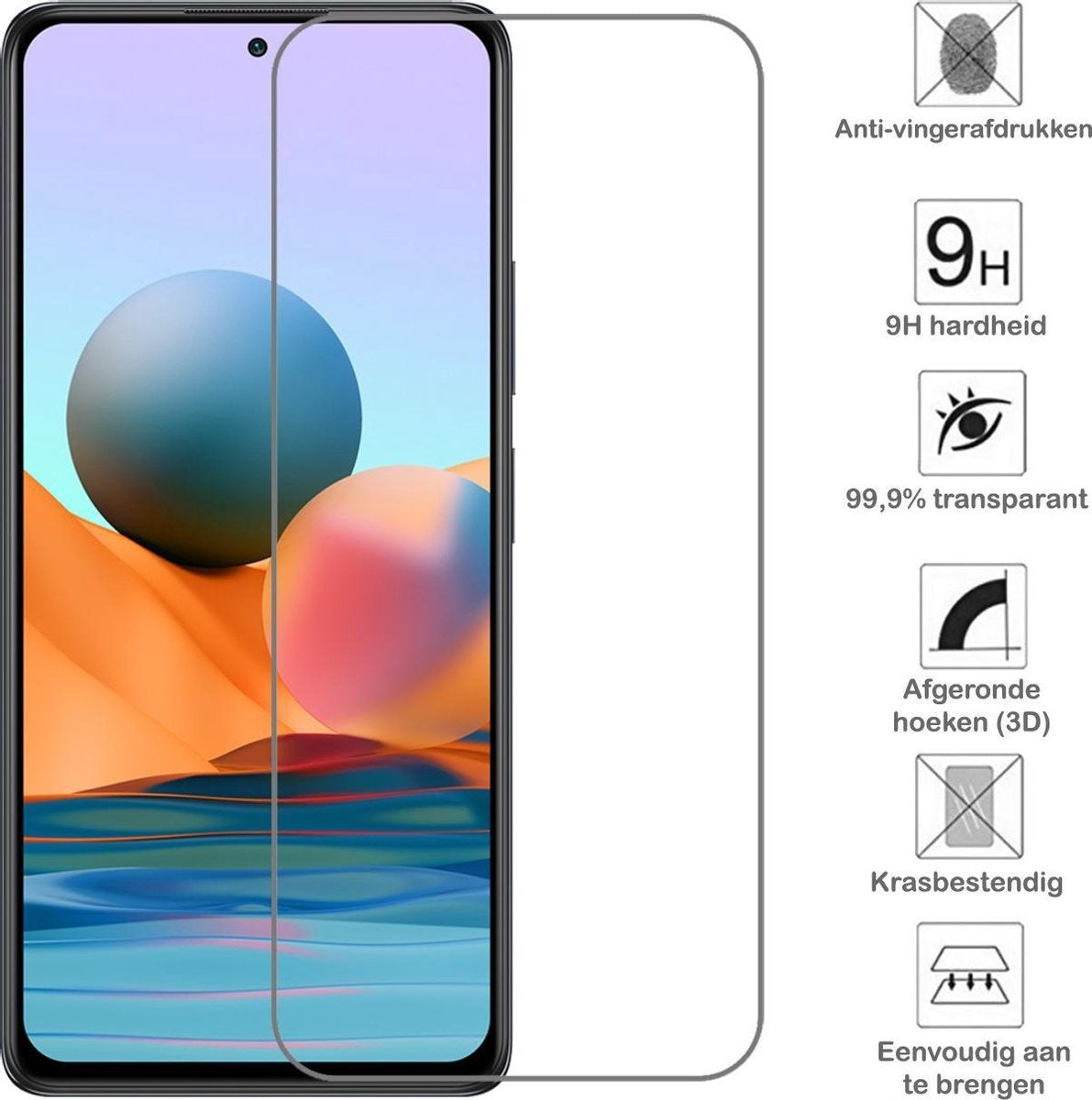 Gehard glazen screenprotector voor Xiaomi Redmi Note 10 Pro