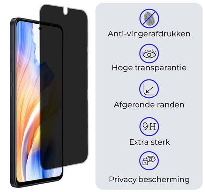 Gehard glazen privacy screenprotector voor OPPO A58