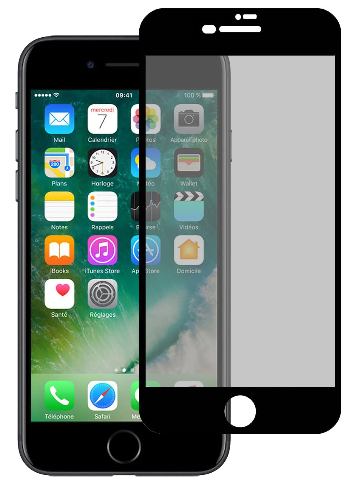 Gehard glazen privacy screenprotector voor iPhone 7