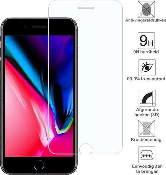 Gehard glazen screenprotector voor iPhone 8 Plus met anti-kraslaag