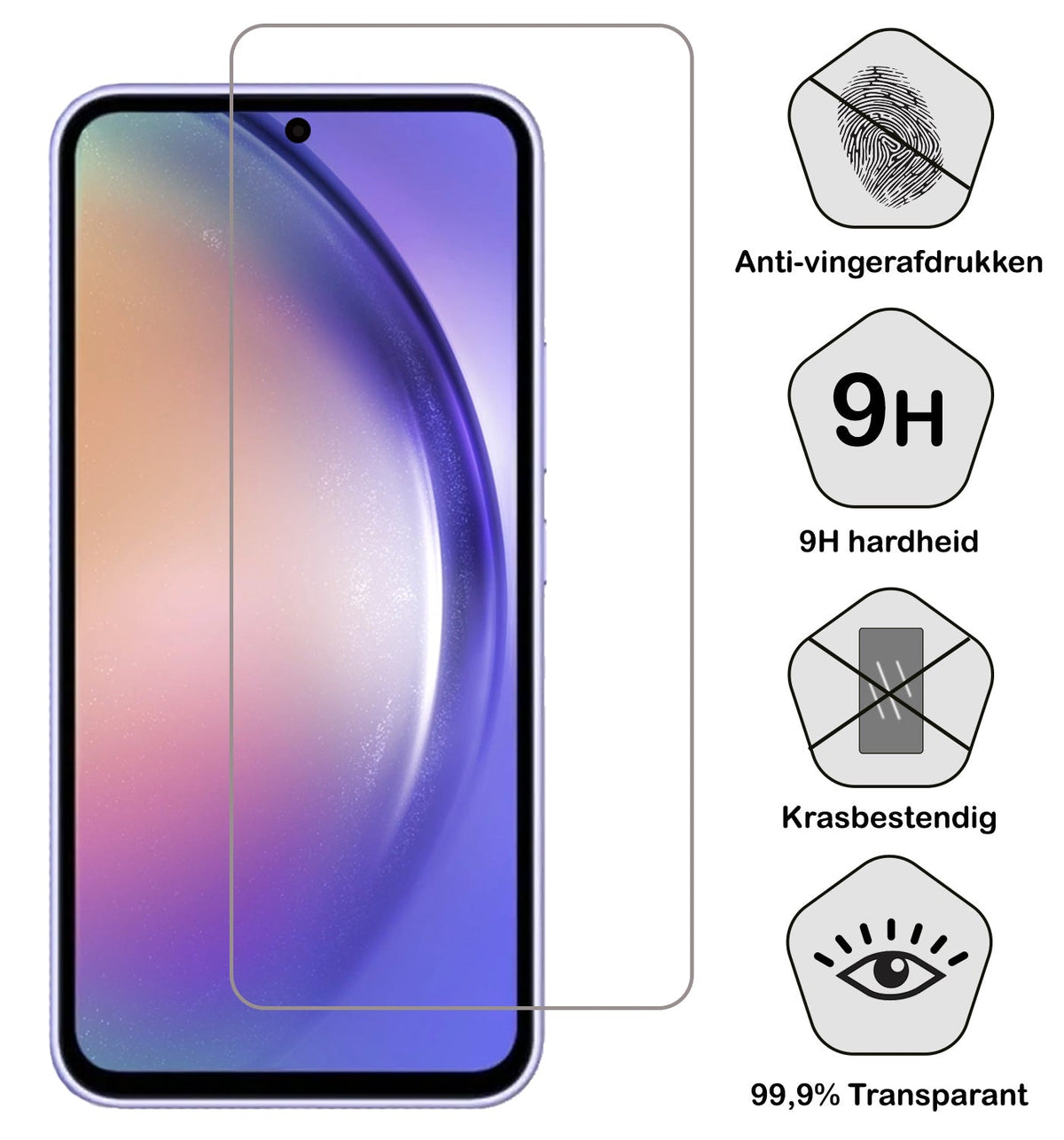 Screenprotector van gehard glas met antikrasbescherming