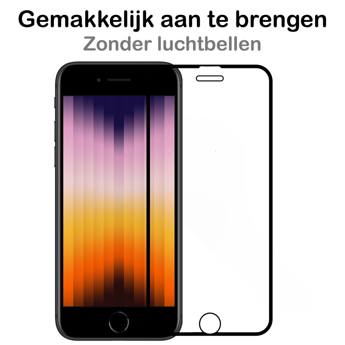 Full screen screenprotector van gehard glas voor iPhone SE 2022