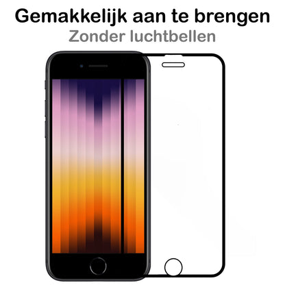 Full screen screenprotector van gehard glas voor iPhone SE 2022