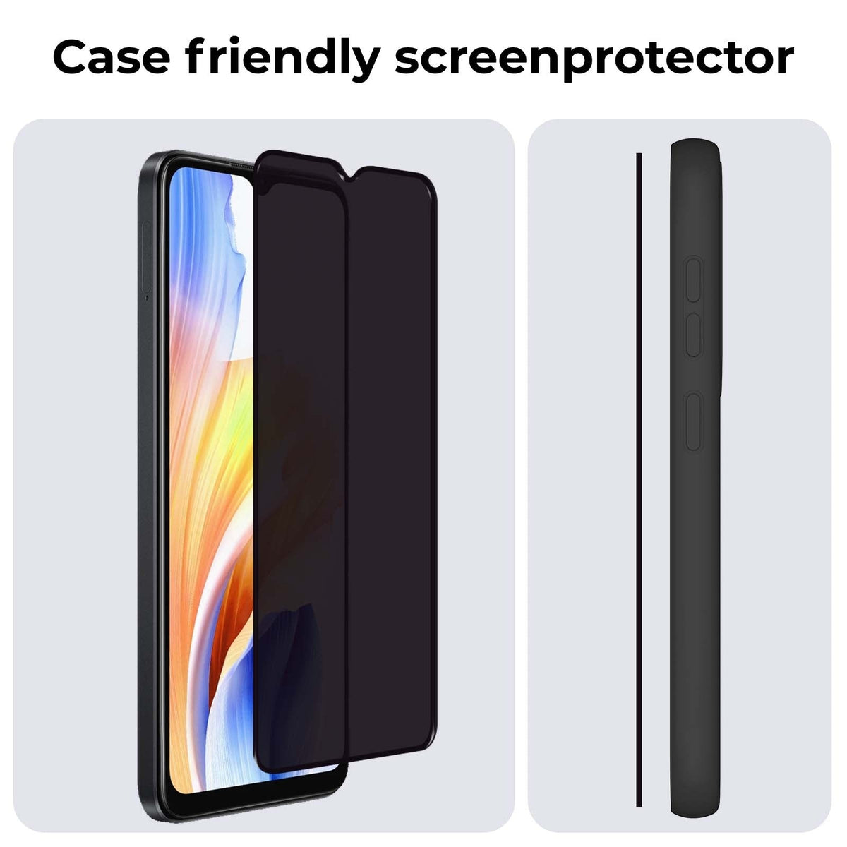 Screenprotector van gehard glas met privacyfilter voor OPPO A18