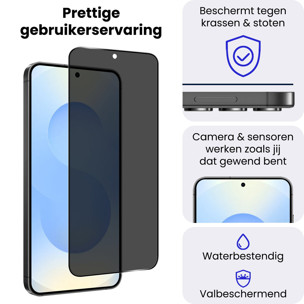 Gehard glazen privacy screenprotector voor Samsung Galaxy S25