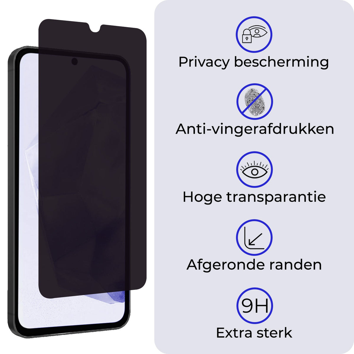 Gehard glazen screenprotector met privacyfilter voor Samsung Galaxy A35
