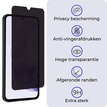 Gehard glazen screenprotector met privacyfilter voor Samsung Galaxy A35