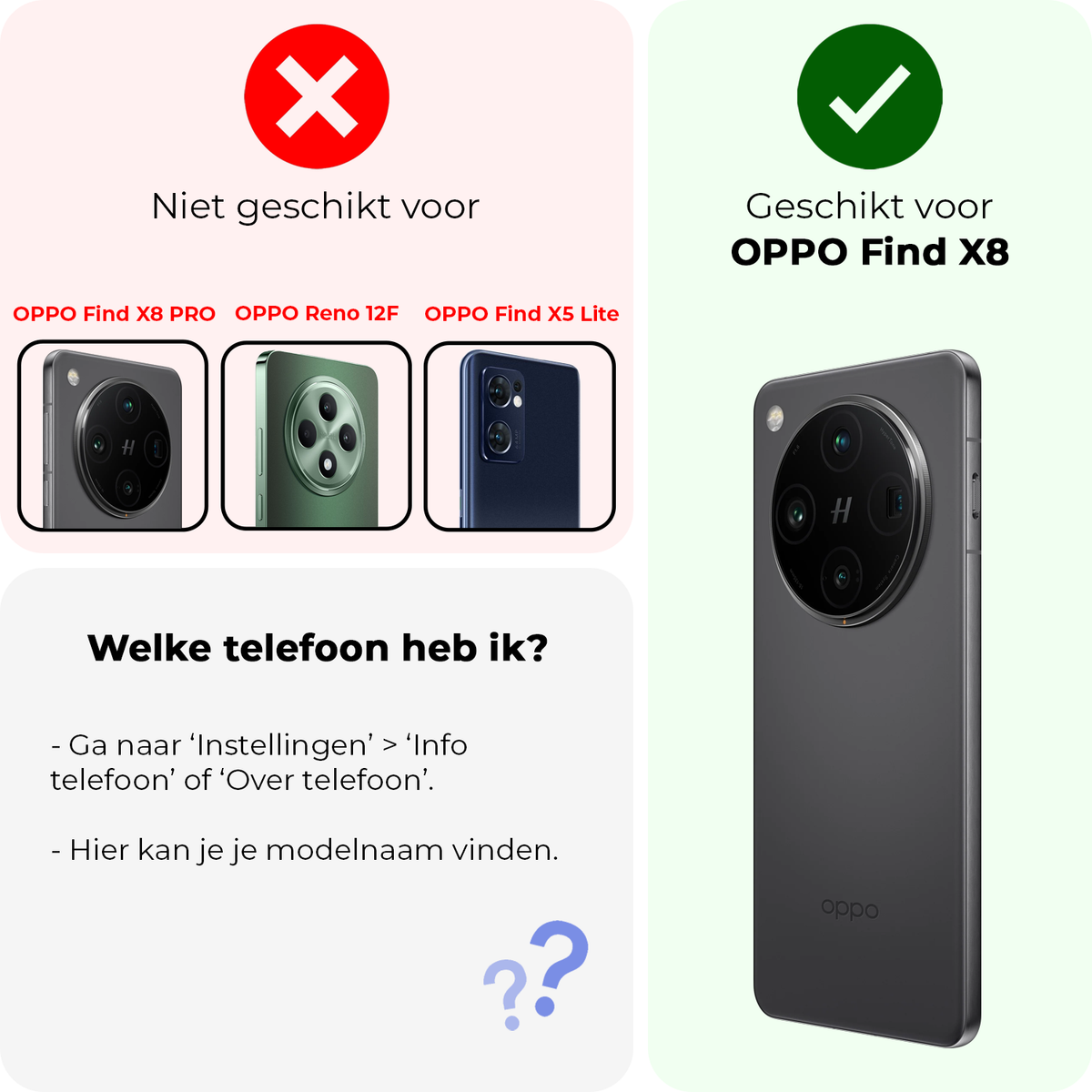 Screenprotector van gehard glas voor OPPO Find X8