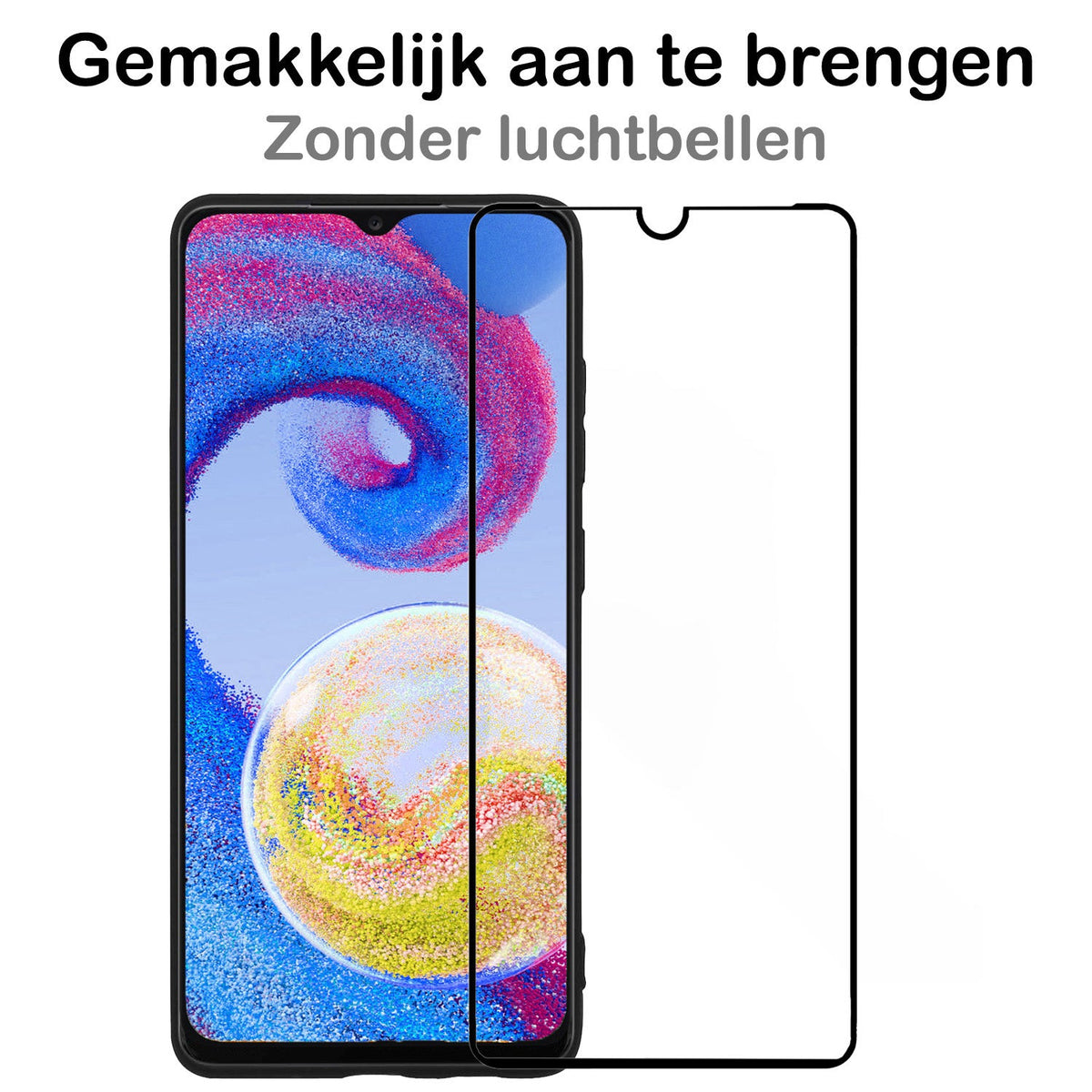 Full Screen Screenprotector Geschikt voor Samsung A04s