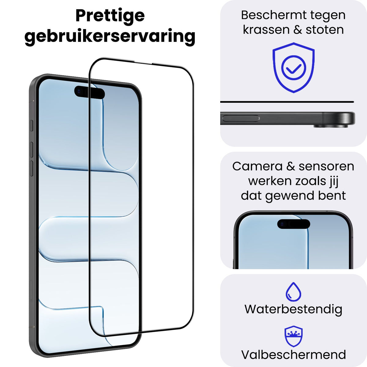 Full screen screenprotector van gehard glas voor iPhone Air