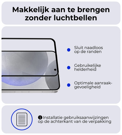 Gehard glazen screenprotector met zwarte randen voor Samsung S24 Plus