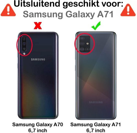 Screenprotector van gehard glas met zwarte randen voor Samsung A71