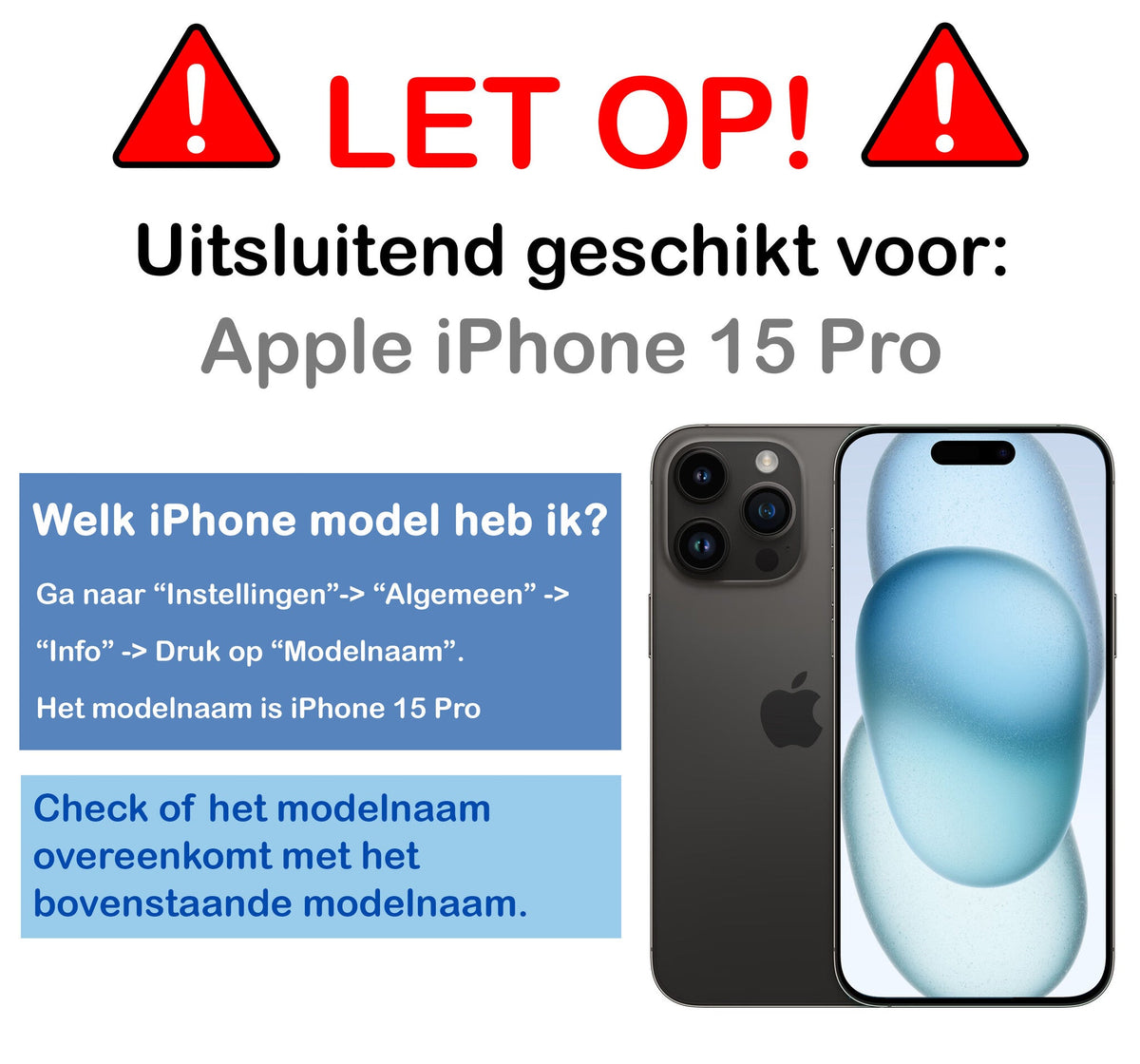 Gehard glazen screenprotector met installatieframe voor iPhone 15 Pro