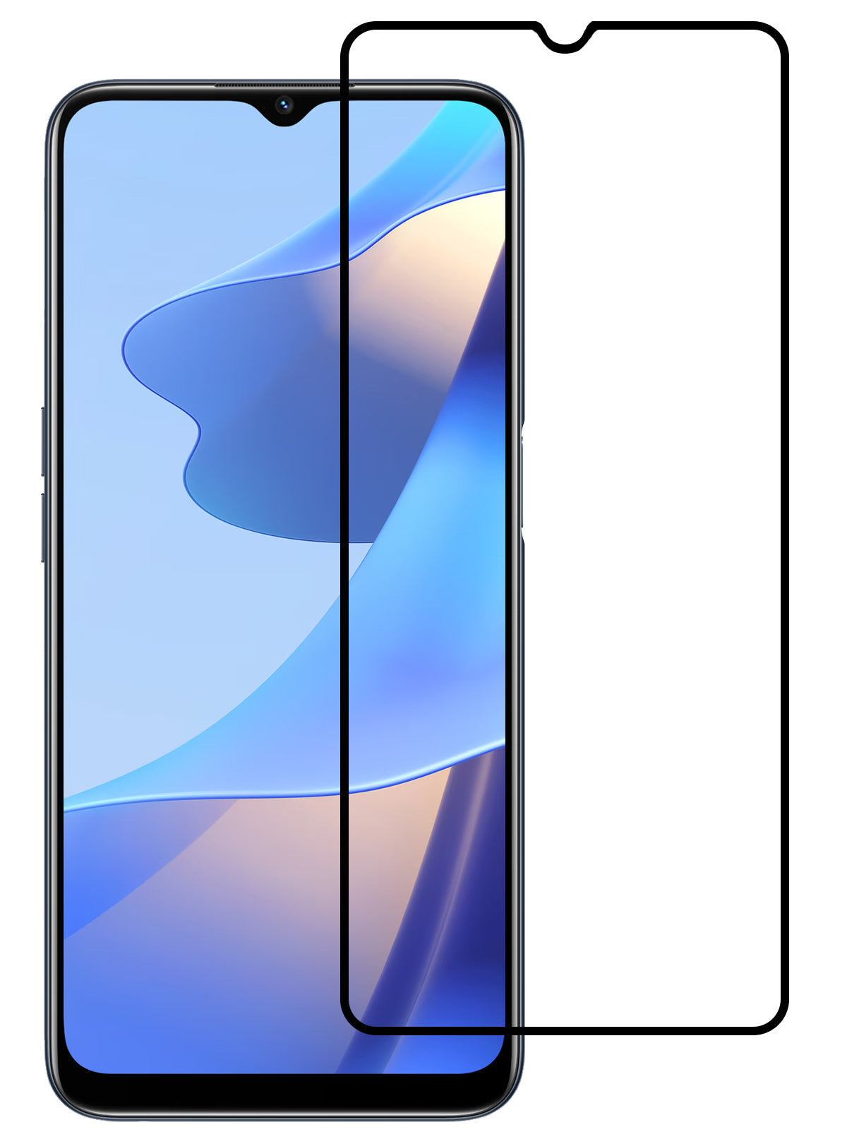 Full screen screenprotector van gehard glas voor OPPO A16s