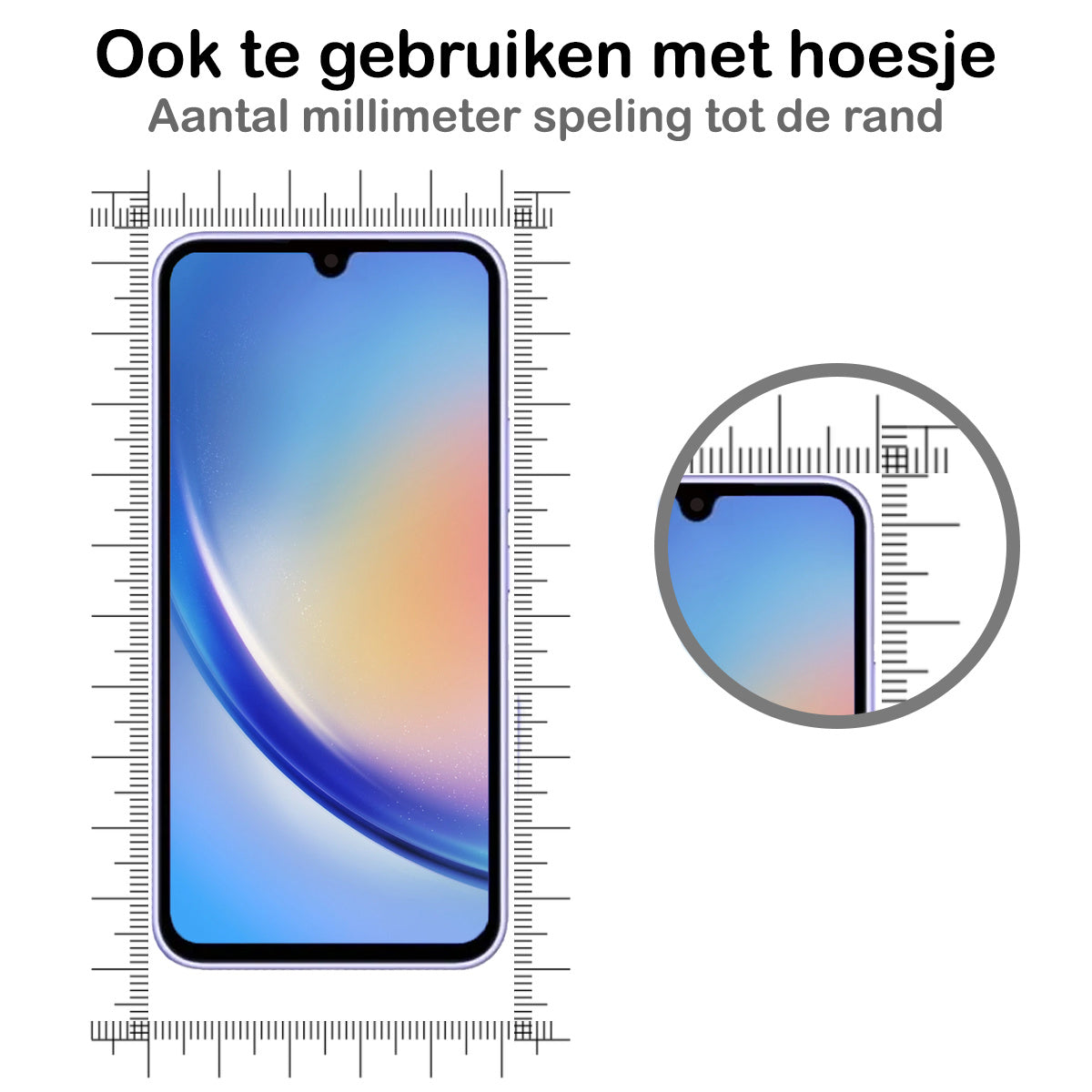 Full Screen Screenprotector van Gehard Glas voor Samsung A34