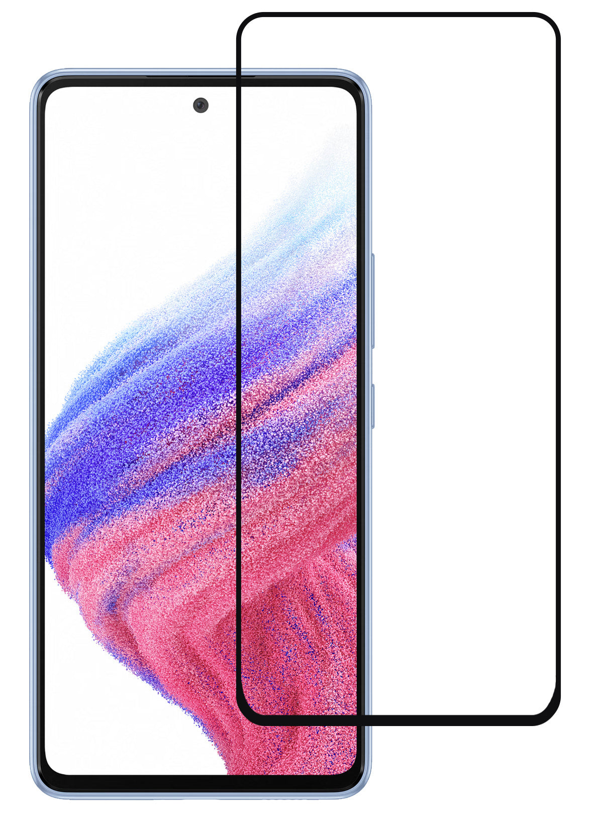 Gehard glazen screenprotector met zwarte randen geschikt voor Samsung Galaxy A53