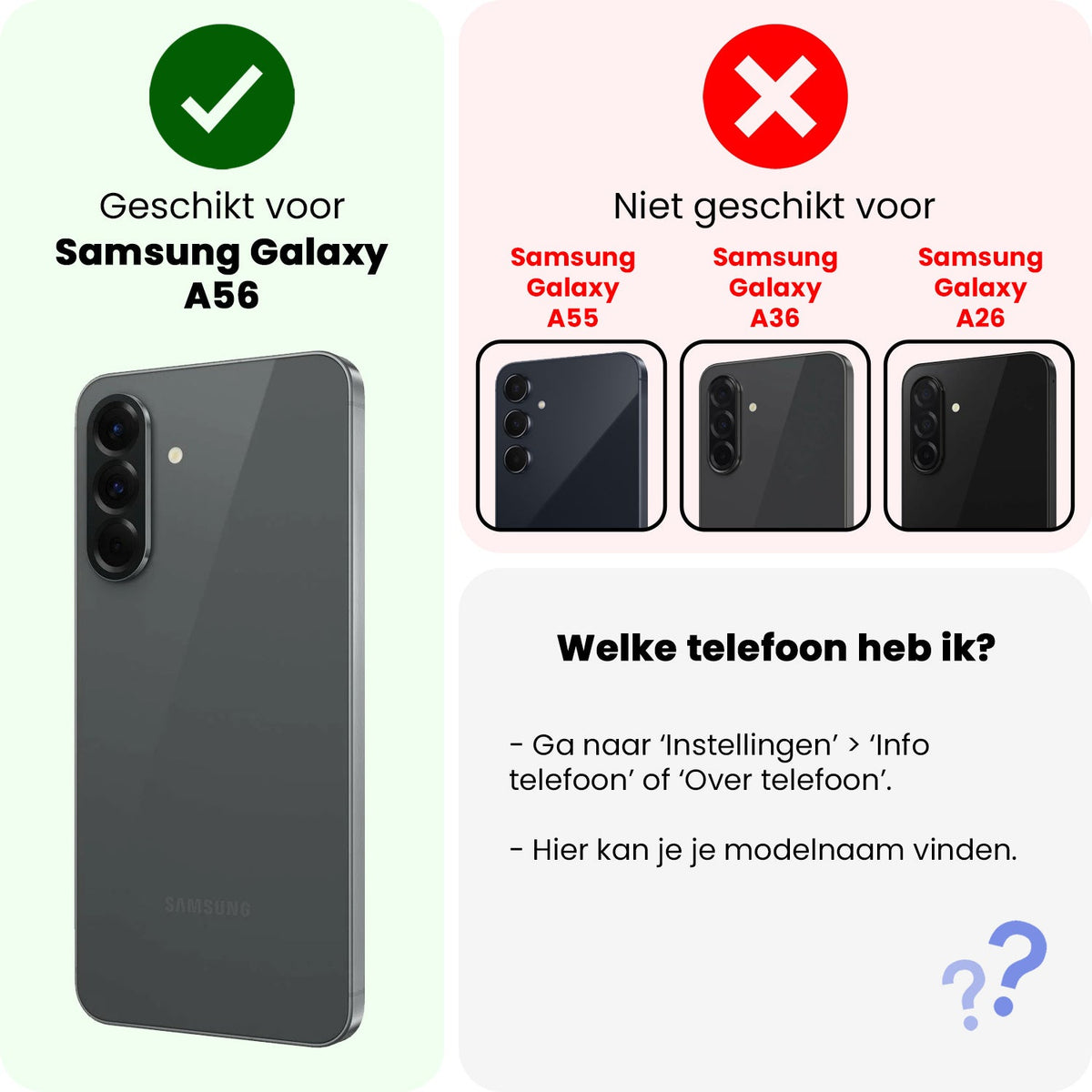 Gehard Glas Camera Screenprotector Geschikt voor Samsung A56