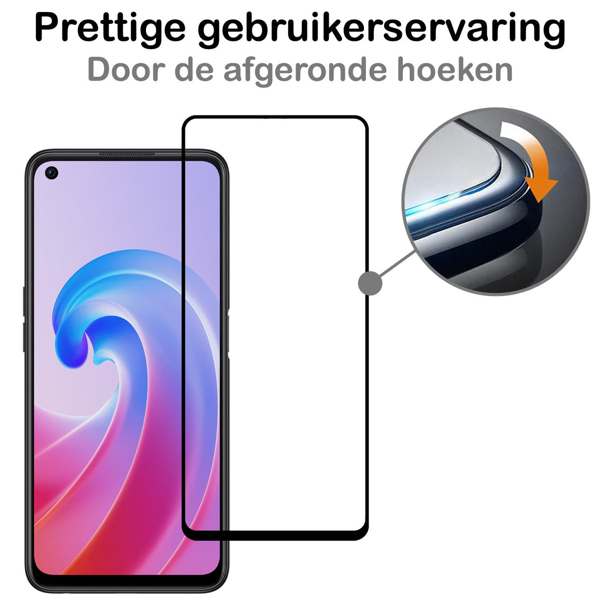 Screenprotector van gehard glas voor OPPO A96 met zwarte randen