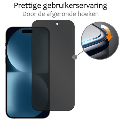 Screenprotector van gehard glas met privacyfilter voor iPhone 15 Plus