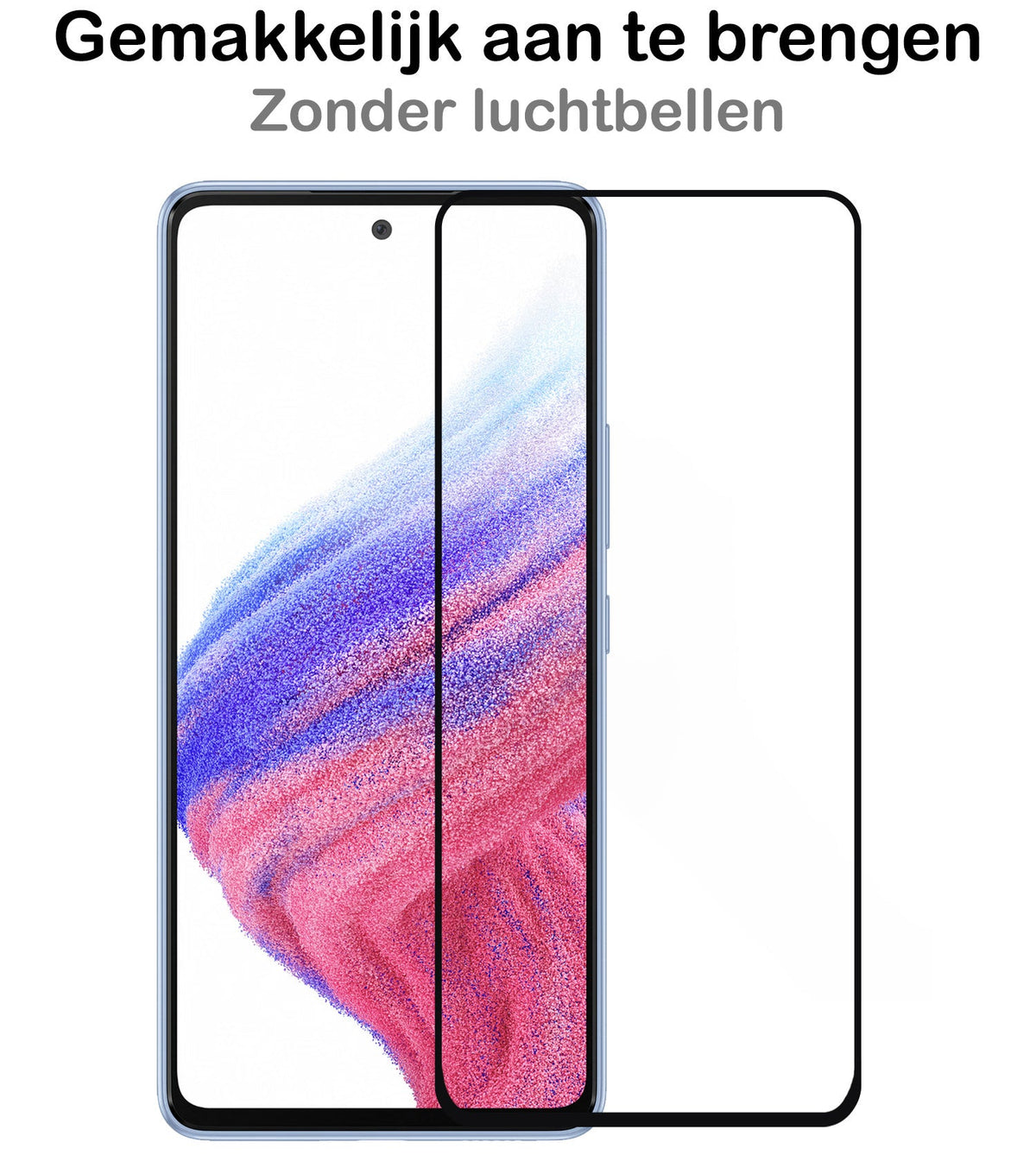Gehard glazen screenprotector met zwarte randen geschikt voor Samsung Galaxy A53