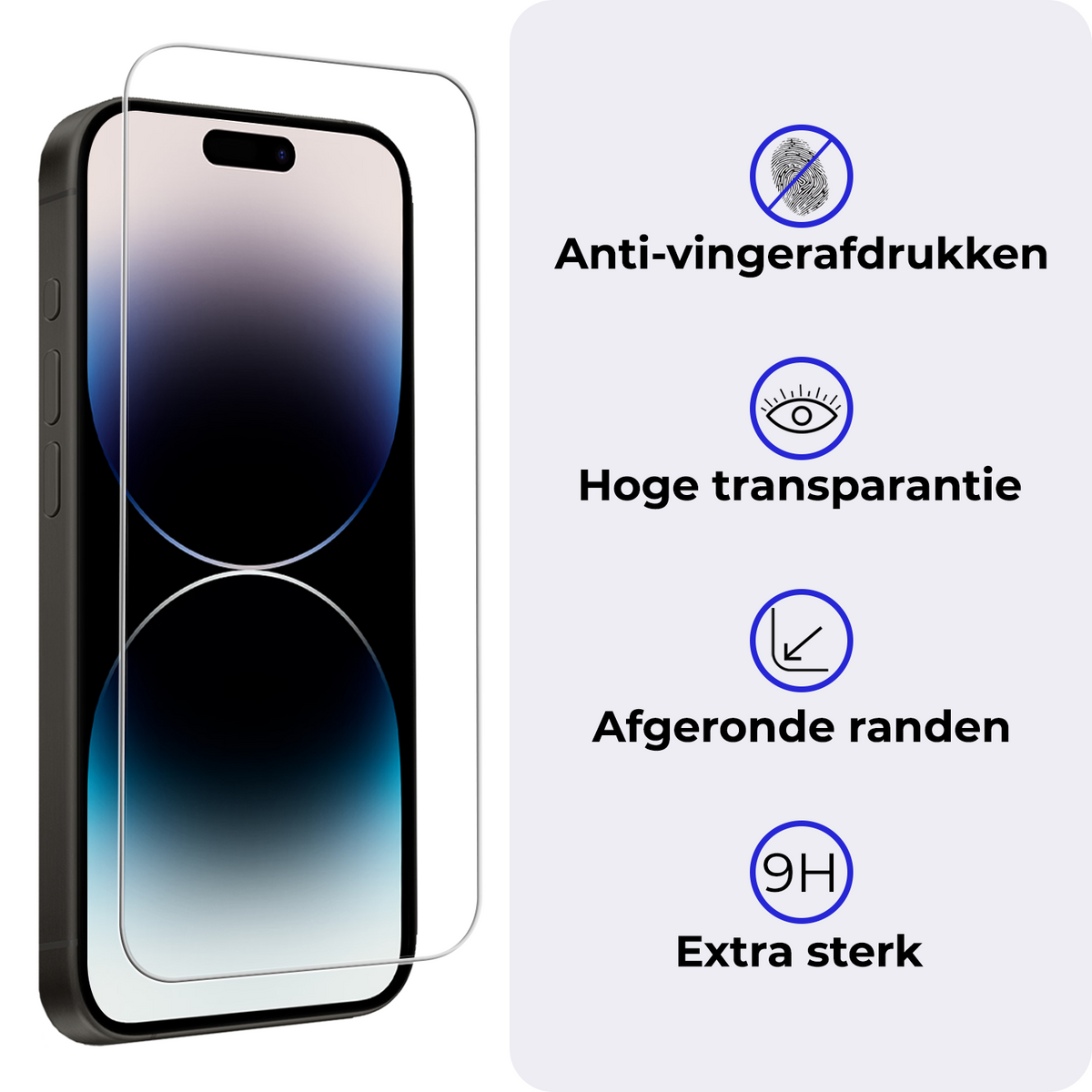 Gehard glazen screenprotector voor iPhone 14 met installatieframe