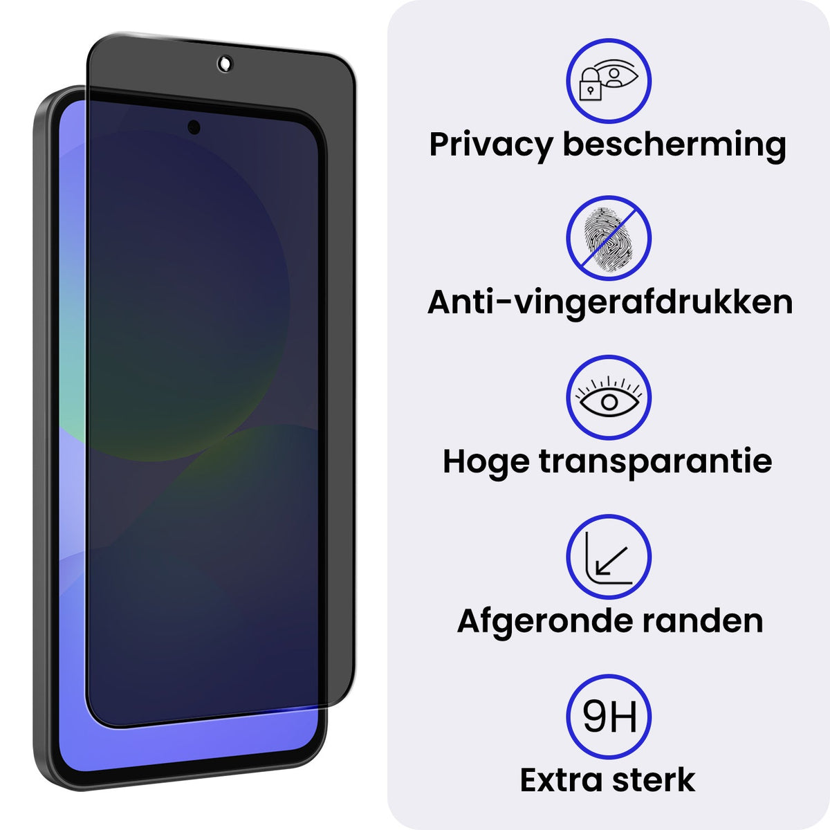 Screenprotector van gehard glas met privacyfilter voor Samsung Galaxy A36