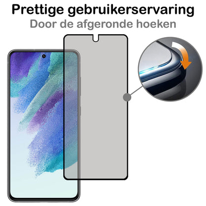 Privacy Screenprotector van Gehard Glas Geschikt voor Samsung S21 FE