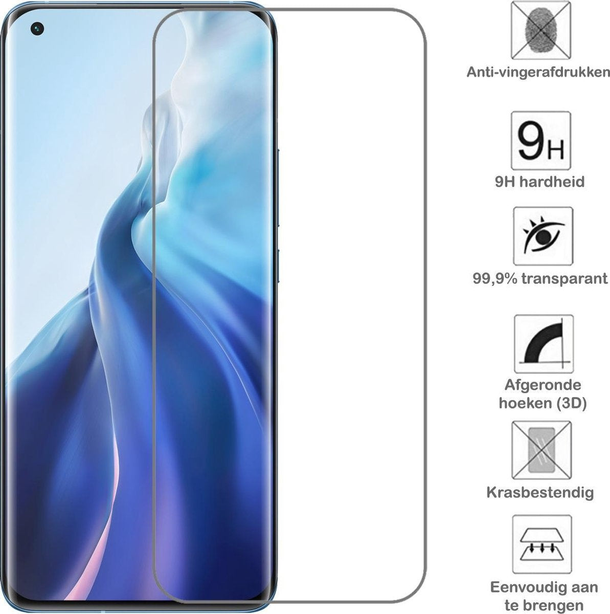 Gehard glazen screenprotector voor Xiaomi Mi 11
