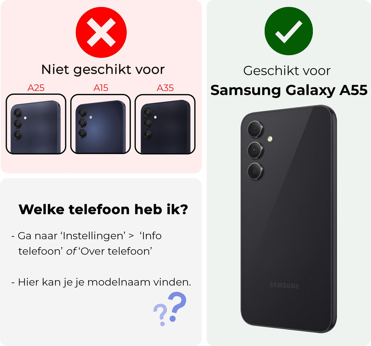 Gehard glazen screenprotector met antikraslaag voor Samsung Galaxy A55