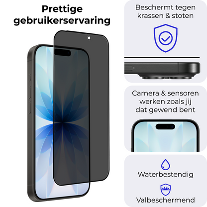 Gehard glazen privacy screenprotector voor iPhone 17