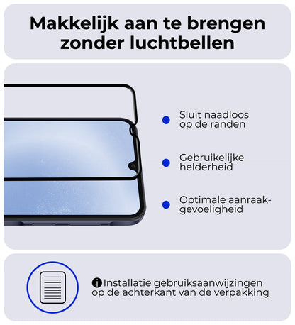 Screenprotector van gehard glas met zwarte randen voor Samsung A25