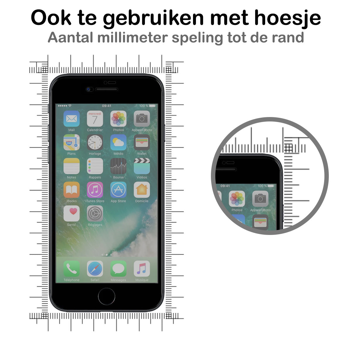 Gehard glazen privacy screenprotector voor iPhone 7