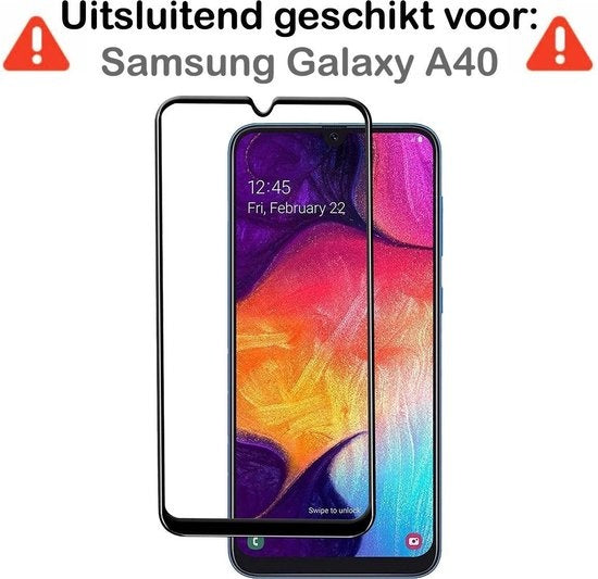 Full Screen Screenprotector van Gehard Glas Geschikt voor Samsung Galaxy A40