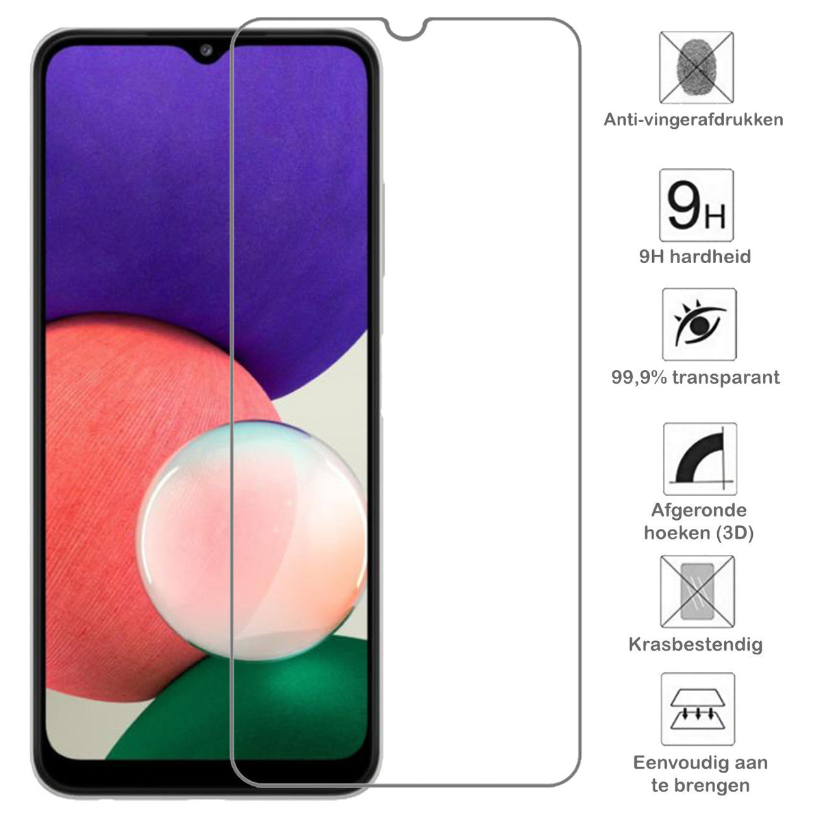 Gehard glazen screenprotector met krasbestendige laag voor Samsung M22