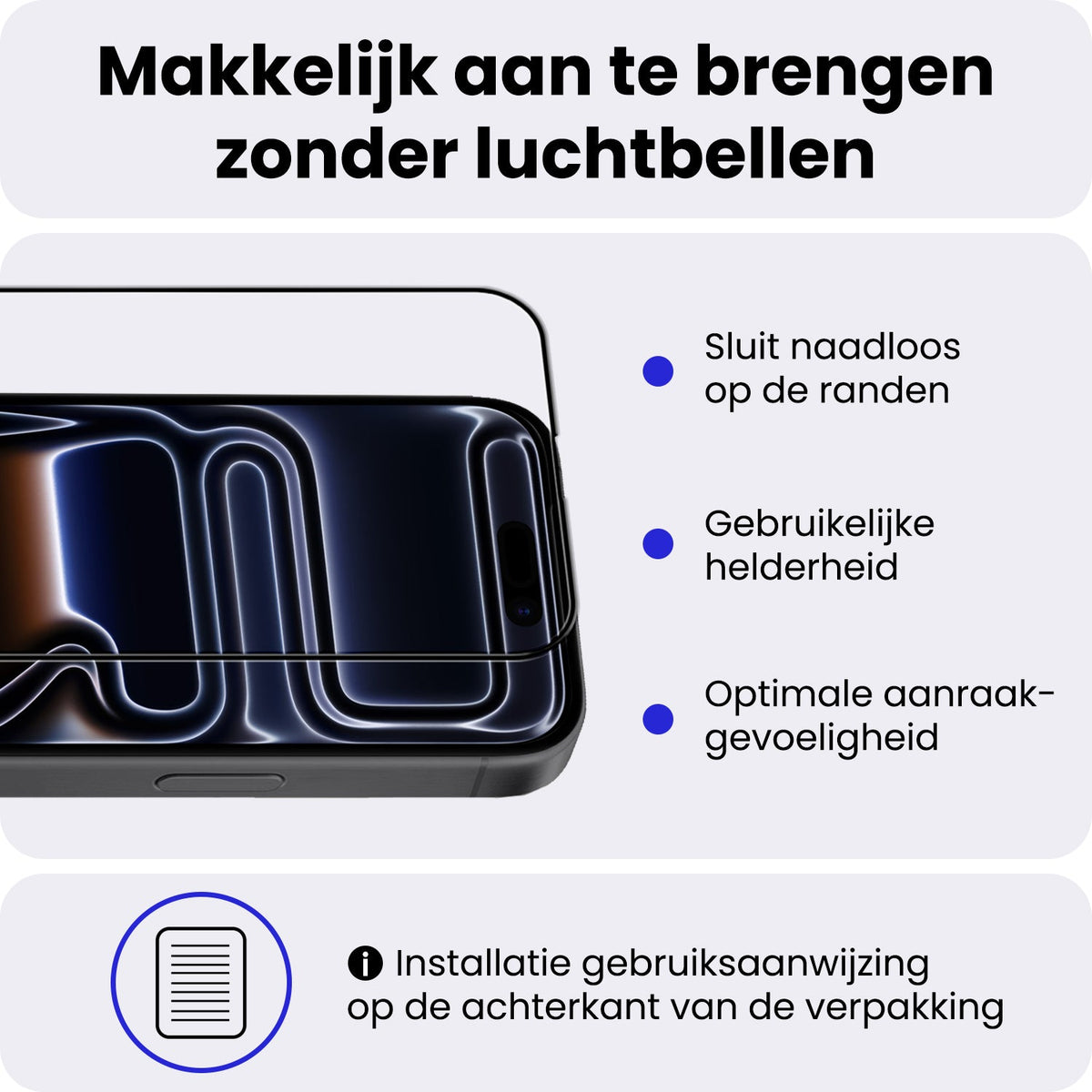 Glazen screenprotector voor iPhone 17 Pro met zwarte randen