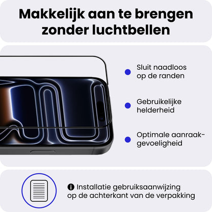 Glazen screenprotector voor iPhone 17 Pro met zwarte randen