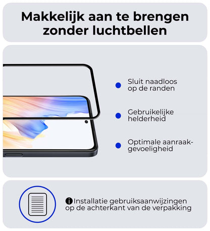 Full screen screenprotector van gehard glas voor OPPO A98