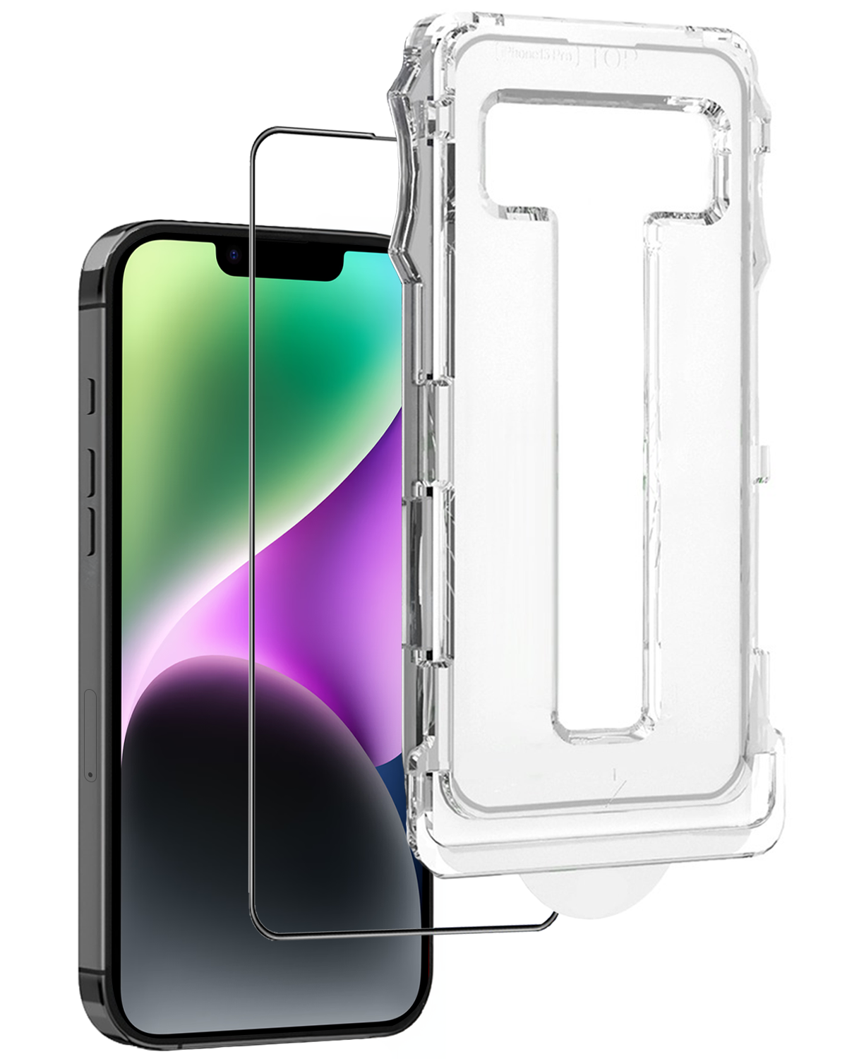 Flexibele glazen screenprotector voor iPhone 14 Pro Max met installatieframe