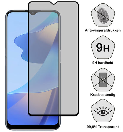 Privacy screenprotector van gehard glas voor OPPO A16