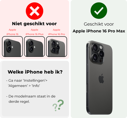 Screenprotector van gehard glas voor iPhone 16 Pro Max met volledige dekking