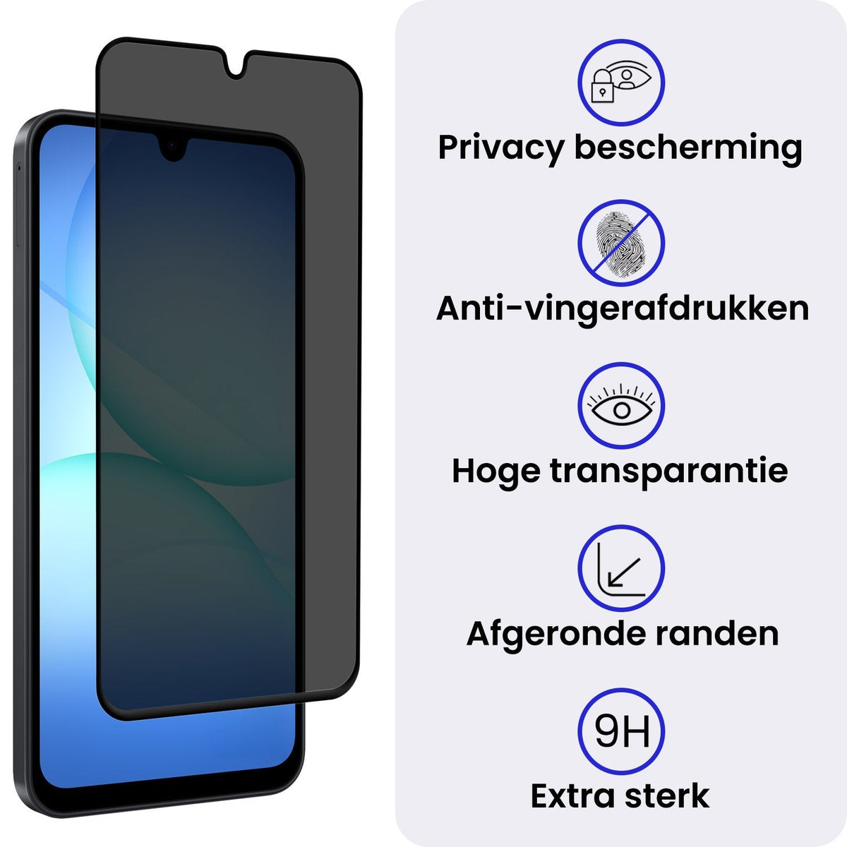 Privacy screenprotector van gehard glas voor Samsung Galaxy A17