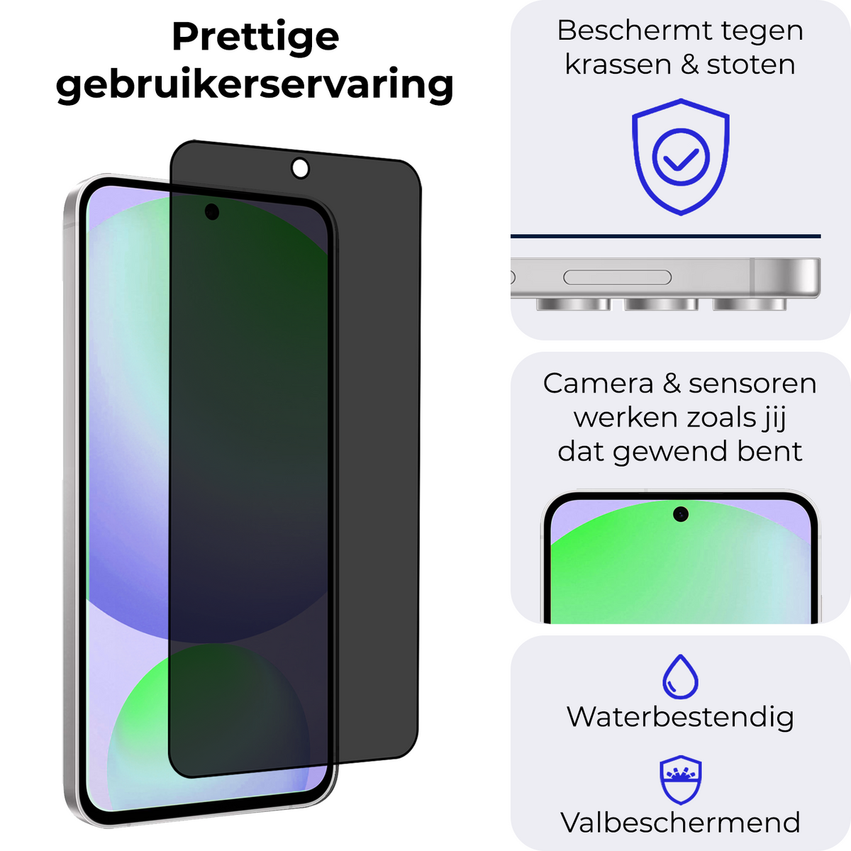 Gehard glazen screenprotector met privacy filter voor Samsung Galaxy S24 FE