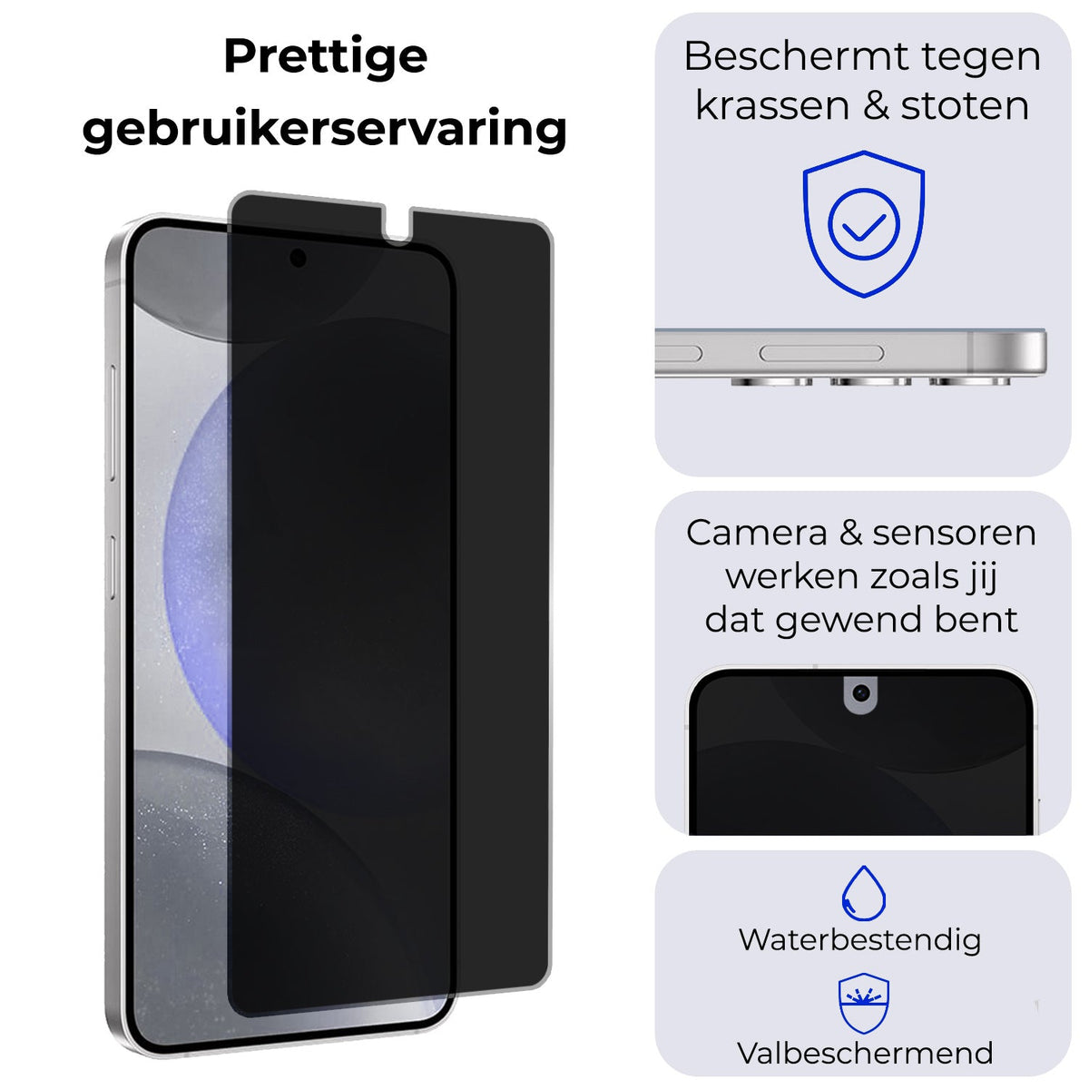 Screenprotector van gehard glas met privacyfilter