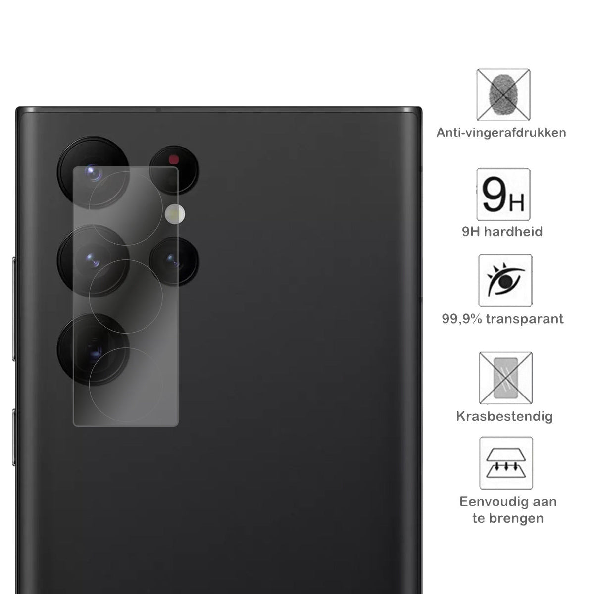 Gehard Glas Camera Screenprotector Geschikt Voor Samsung Galaxy S22 Ultra
